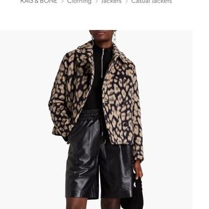 Rag & Bone Alfie leopard-print brushed wool and alpaca-blend coat NWT